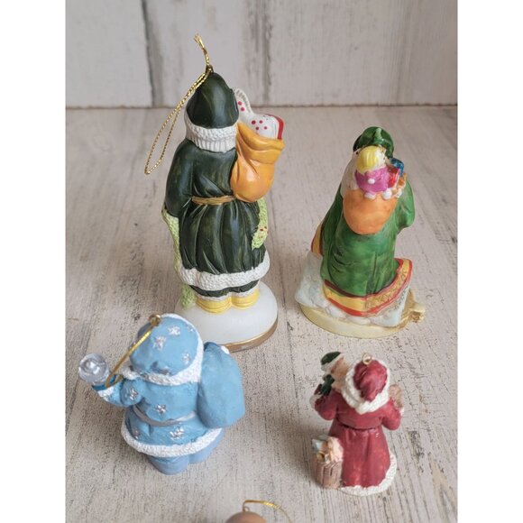 Santa Claus Vintage variety ornament Xmas set rustic decor - Picture 7 of 7